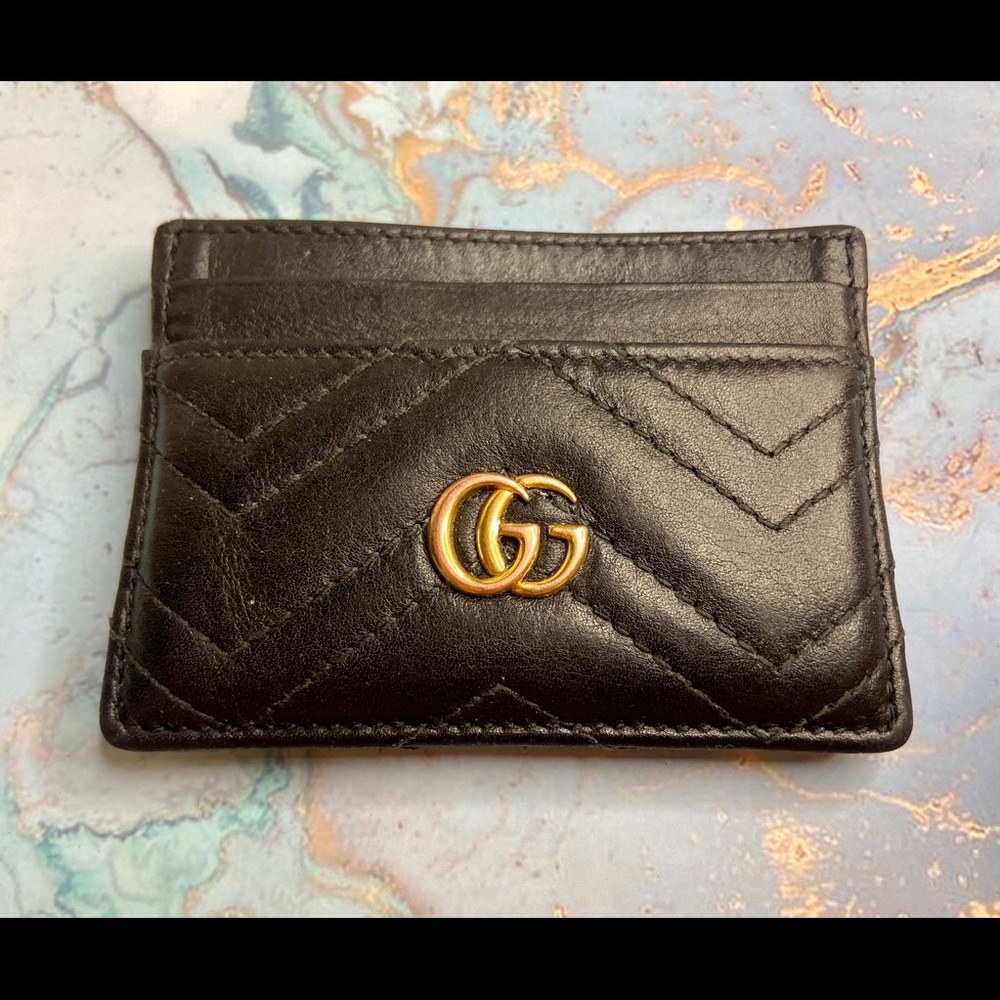 Gucci GG Logo Leather Black Card Holder